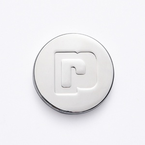 New Design Luxury Silver Color Double Side Laser Logo Cosmetic Foldable <b>Compact</b> <b>Mirror</b> - Product Image 1