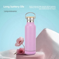 Botol Air Vakum Isolasi Stainless Steel 304 dengan Speaker Bluetooth, Tali Angkat, Kapasitas Besar, Tahan Panas 6-12 Jam