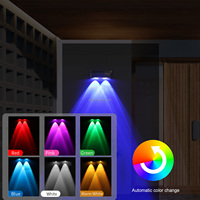 Lampe Murale Solaire LED RGB Sans Fil Automatique, Éclairage Décoratif d'Ambiance Extérieur IP65 Sans Perçage pour Jardin, Clôture, Escaliers