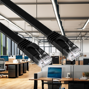 0.5m Black PVC Flat FTP Patch Cord 32AWG 8-Conductor Stranded Copper Bulk Price for CAT6 Communication Cables - Product Image 4