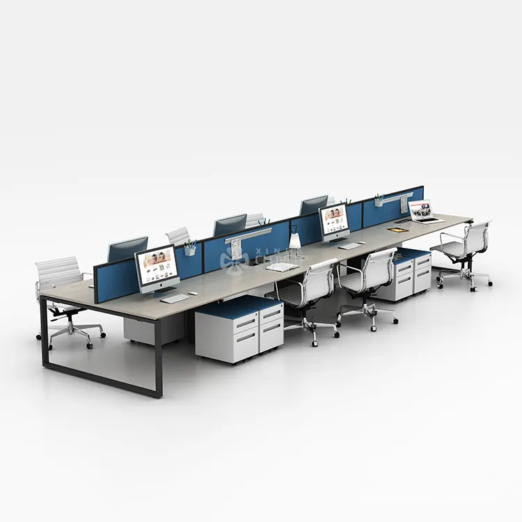 Foshan produttore di mobili 2 4 6 8 posti sezionale cluster workstation desk per ufficio