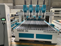 Quatre rotatif multi têtes 4 axes 3d soulagement cnc sculpture sur bois cnc routeur