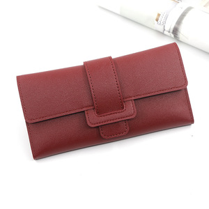 Fashion Korean Three Fold <b>Long</b> Purse For Women Snap Closure Handheld Coin <b>Wallet</b> Multi Card Slot Ladies Clutch Factory Supply - Product Image 2