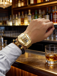 Minimalist Men's <strong>Watch</strong> &amp; Bracelet Kit | <strong>Black</strong> Dial Quartz <strong>Watch</strong> + 2 Stylish Bracelets Gift <strong>Set</strong> For Him - Product Image 3