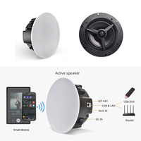 Haut-parleur de plafond sans fil 60W AirPlay Multiroom DLNA WiFi 2.4G 5G BT5.4 USB LAN Actif pour Home Cinéma et Fêtes