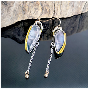 Eleganti Orecchini Pendenti a Forma di Cigno con Ciondolo in Quarzo Rosa, Placcatura Bicolore, Gioielli alla Moda per Donne - Product Image 5
