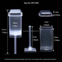 PPCT007 Contenant pour glace en forme de cœur 100 ml/3,38 oz, de haute qualité, jetable, pour gâteaux, pousse-gâteaux