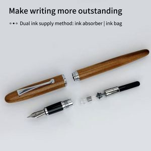 Redwood Luxury Fountain <b>Pen</b> for Students and Business Customizable Logo Advanced Ink Absorption Wood Material for Writing - Product Image 4