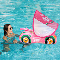 Swimbobo rose fille enfants gonflable enfants siège de natation bateau flottant pistolet à eau enfant en bas âge jouet à eau bébé anneau flotteur avec auvent