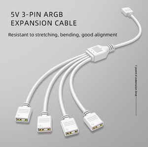COOLMOON Gaming <strong>Computer</strong> Motherboard Rgb Sync Splitter Argb Sync Hub Rgb Hub 5v 3pin Cable Motherboard Rgb Adapter - Product Image 5