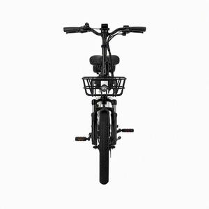 Bicicletta Elettrica Pieghevole Urbana Bianca per Adulti con Sedile Posteriore e Schienale, Batteria al Litio 48V, Bici Elettrica da Carico per Consegne con Cestino Anteriore - Product Image 3