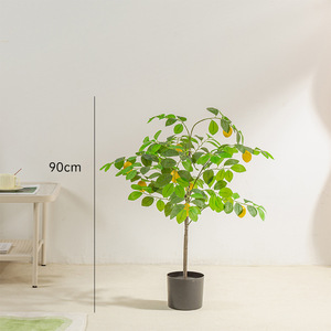 Decoración de sala de estar interior de estilo nórdico, simulación de árbol de limón verde, bonsái, adorno de planta Artificial en maceta - Product Image 6