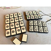 Magnifiques ensembles de Mahjong américains classiques vintage de qualité supérieure avec tuiles à motifs traditionnels pour la maison, les fêtes, le divertissement et les cadeaux