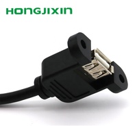 Cable de Extensión USB 2.0 AF para Montaje en Panel, con Blindaje Trenzado, Conductor de Cobre Puro, Certificado RoHS, para Cámara, Escáner de Código de Barras, Auriculares
