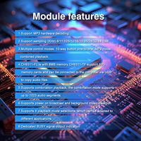 Reproductor de Música MP3 de 20W con Descarga USB, Módulo de Voz Programable de 8MB, Combinación con Salida de 12V, Chip Amplificador de 10 Vías para la Industria