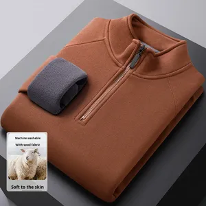Sudadera de <span class=keywords><strong>hombre</strong></span> para primavera y otoño con media cremallera y cuello alto, chaqueta informal para <span class=keywords><strong>hombre</strong></span> - Product Image 1