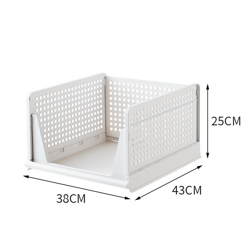 4 Pack White Stackable Plastic Storage