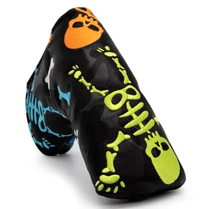 Perfect Quality Putter Headcover Custom Colorful Golf Blade Putter Cover Golf Putter Cover Skulls Design