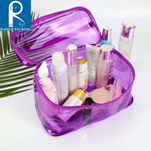 High Quality Custom Clear TPU Travel <b>Makeup</b> <b>Storage</b> Cosmetic Bag Fashionable Waterproof <b>Makeup</b> Organizer with Zipper Closure - Product Image 1