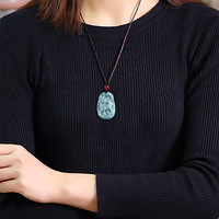 Pendentif Tiba en Jadeite Bleu Eau de Grade A Naturel, Tungstène, 12 Signes du Zodiaque, Petites Breloques Zodiaque en Jade Glutineux