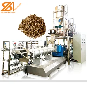 Factory sell 1000kg-1500kg/h Fish feed Pet food production line double screw extruder machine