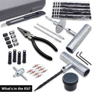 <span class=keywords><strong>Kit</strong></span> <span class=keywords><strong>de</strong></span> Reparación <span class=keywords><strong>de</strong></span> Pinchazos <span class=keywords><strong>de</strong></span> Neumáticos Sin Cámara, con Extractor <span class=keywords><strong>de</strong></span> Núcleo <span class=keywords><strong>de</strong></span> Acero Inoxidable y Herramientas Resistentes para Autos, Camionetas, Motocicletas y Autocaravanas - Product Image 4
