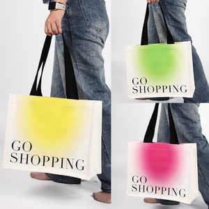 Sac fourre-tout pliable en toile écologique, couleurs dégradées, impression de logo personnalisé, pour vêtements, chaussettes et emballage de vêtements – Vente en gros - Product Image 2