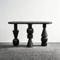 Table console en bois massif personnalisable, forme sculpture artistique, directement de l'usine, pour villa, salon, projet commercial