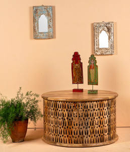 Table basse rectangulaire traditionnelle en bois massif portable avec grand espace de rangement, table centrale pour salon - Product Image 3