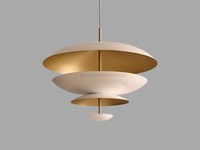 Lustre suspendu design des années 1950, style mid-century, 4 couches, style scandinave atomique, 24 pouces, lampe de plafond, décoration intérieure
