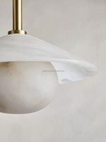 Lustre de restaurant en albâtre naturel d'Espagne, style américain simple et luxueux, pour table à manger, chambre, bar, lampes décoratives créatives.