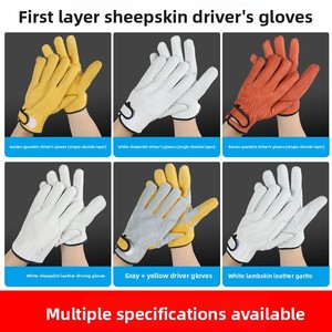 Guantes de soldador de piel de oveja al por mayor de fábrica, cortos, con aislamiento térmico, antiescaldaduras, resistentes al desgaste, engrosados, de protección personal - Product Image 2