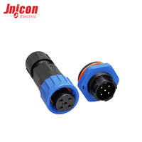Konektor Pengunci Otomatis M16 5A-10A 2-8 Pin Tahan Air IP67 untuk Penerangan Lampu Taman dan Industri Baterai Listrik Luar Ruangan