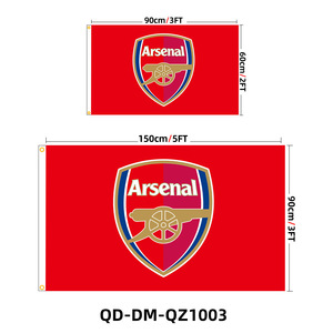 Drapeaux d'équipe de football personnalisés 90*150cm <span class=keywords><strong>Real</strong></span> <span class=keywords><strong>Madrid</strong></span> Liverpools Club Fanion Stock Publicité promotionnelle Fournitures pour fans - Product Image 4