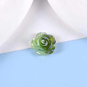 Fleurs artificielles en résine, modèle de roses, cabochons à dos plat, accessoires d'embellissement, couleur dégradée, 18 mm, pour loisirs créatifs DIY - Product Image 6