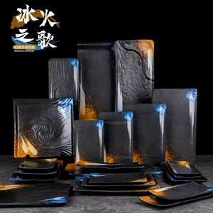 Assiette rectangulaire japonaise pour barbecue en mélamine imitation porcelaine, vaisselle de restaurant, usage commercial, plats de fête - Product Image 5