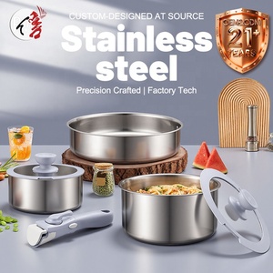 Ensemble de casseroles et poêles en acier inoxydable triple couche antiadhésif nid d'abeille <span class=keywords><strong>avec</strong></span> poignée <span class=keywords><strong>amovible</strong></span> - Product Image 5
