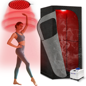 صندوق ساونا بالأشعة تحت الحمراء الأكريليك الحديث للعلاج الشامل للجسم، علاج بالضوء الأحمر للعناية بالبشرة، ساونا بخار محمولة للجمال - Product Image 1