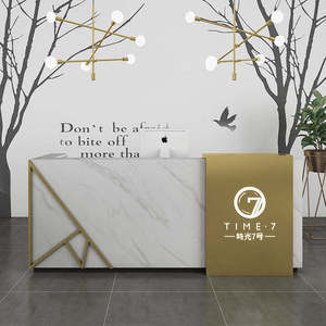Modern Hotel & Hospital Reception <b>Desk</b> Solid Wood Customizable Colors <b>Adjustable</b> Height Commercial Furniture for Gym and Salon - Product Image 4