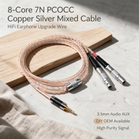 Câble d'écouteurs HiFi YIVO XSSH 8 cœurs en cuivre PCOCC et argent, câble audio AUX 3,5 mm DIY OEM pour mise à niveau des écouteurs