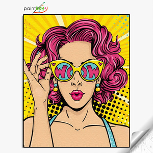 Pintura por Números GX36220 - 40*50cm, Chica con Cabello Rosa, Patrones <span class=keywords><strong>de</strong></span> Pintura Personalizables - Product Image 1