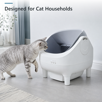 Litière pour chat intelligente avec application WiFi, nettoyage automatique, facile à nettoyer, type rouleau électrique, en plastique, 65L, grande capacité, blanche, contrôle des odeurs