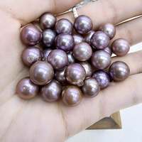 Muses Jewels Diskon Besar Mutiara Air Tawar Alami Ungu Premium 9-11mm Bulat Batu Permata Perlen Untuk Pembuatan Perhiasan