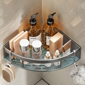 Shu Zheng Bathroom Triangular <b>Shelf</b> Wall Mounted Corner Storage Rack Durable Shower Sink Toilet Organizer - Product Image 4