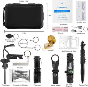 Kit de survie en plein air de qualité industrielle transfrontalière outils d'équipement d'urgence Camping aventure survie SOS étanche inoxydable - Product Image 6