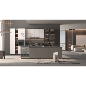 ตู้ครัวไม้เคลือบเงาดีไซน์ทันสมัย ตู้เก็บของครัวไม้อัดสำหรับเฟอร์นิเจอร์ครัวอพาร์ทเมนต์ - Product Image 3