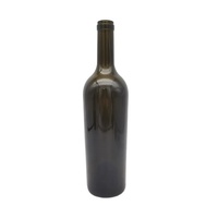 Bouteille de vin vide de 750 ml, couleur vert antique, à large col, en verre de Bordeaux, avec bouchon en liège, pour vin de raisin, impression de logo personnalisée