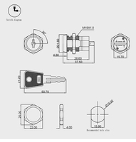OEM ODM Interruptor Selector Eléctrico Circular Metálico de 3/4 Pulgadas con Cerradura de Llave para Gabinetes y Máquinas, Cilindro de Bloqueo con Llave