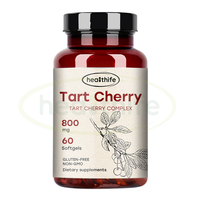 Fabricant de compléments alimentaires Healthife OEM Private Label, complexe de cerise acidulée en gélules molles, 60 gélules