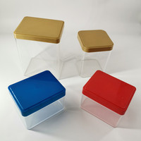 Conteneur de stockage des aliments pot en plastique transparent porte-collation supplément boîte d'emballage pour herbes poudre biscuit thé